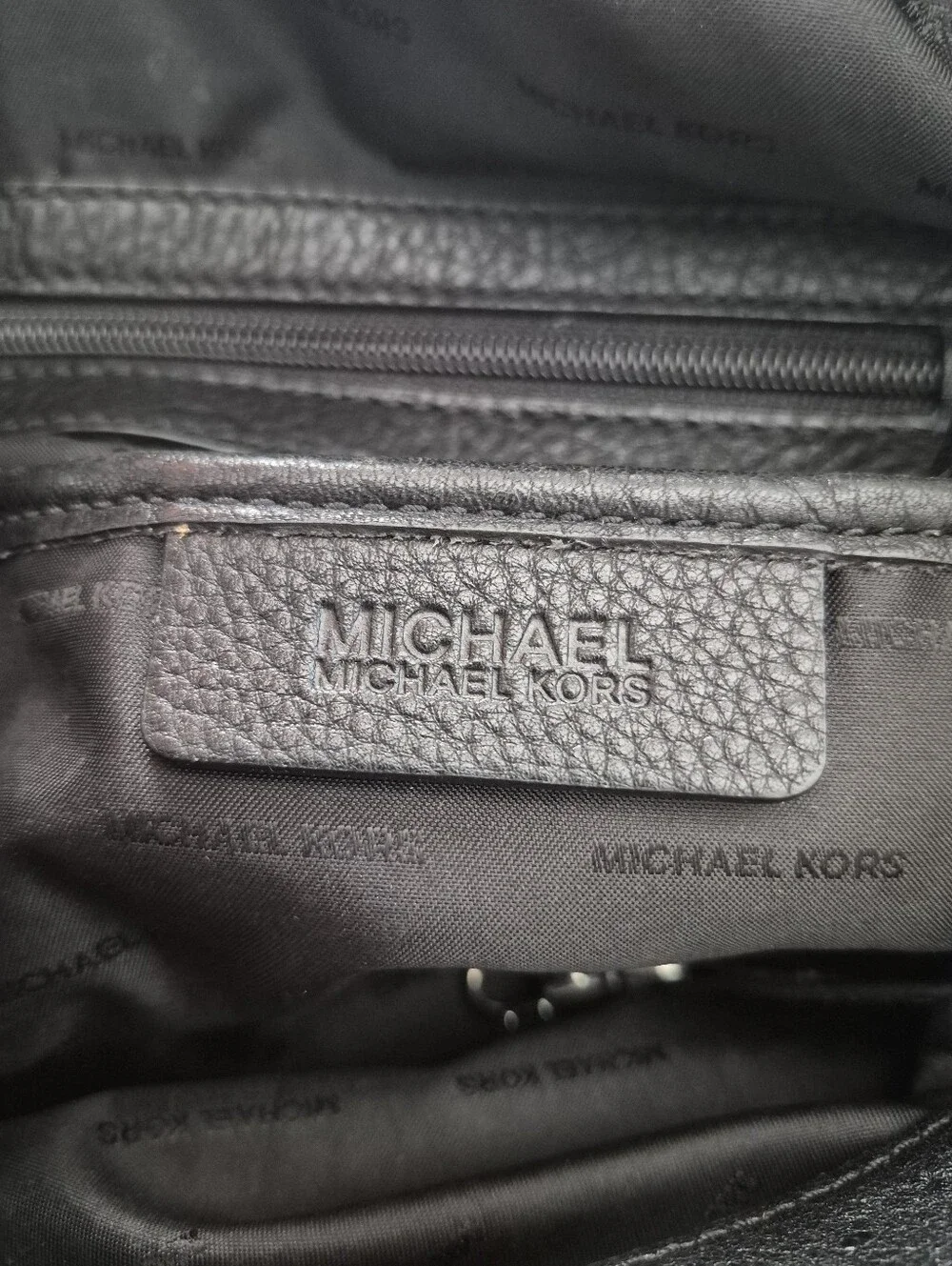 Michael Kors Black Pebbled Leather Raven Shoulder Bag